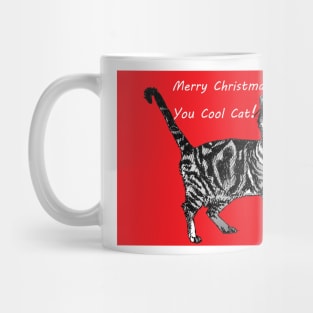 Merry Christmas You Cool Cat Red Tabby Sunglasses Mug